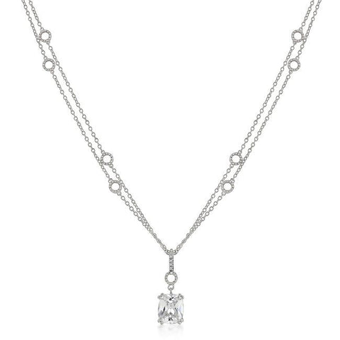 Solitaire Pendant On Double Chain