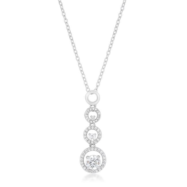 Halo Graduated Cubic Zirconia Pendant