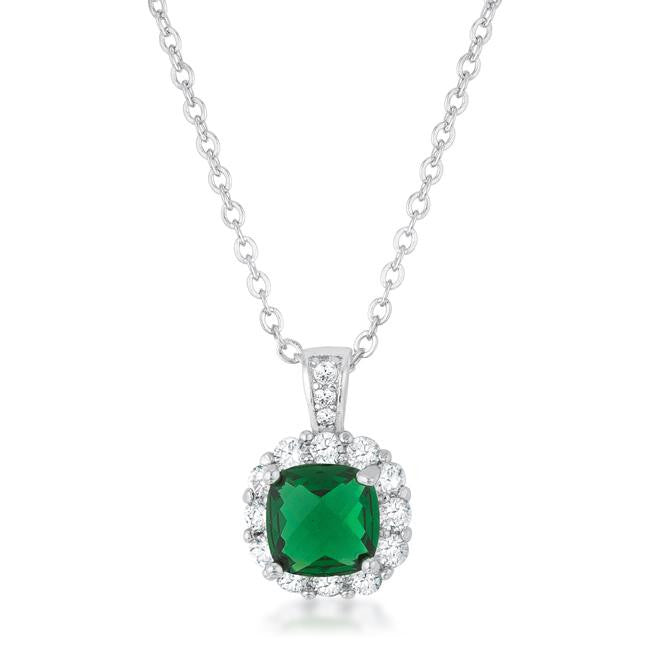 Liz 2.6ct Emerald Cz Rhodium Classic Necklace