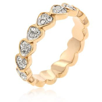 Rosegold Finish Heart Eternity Ring