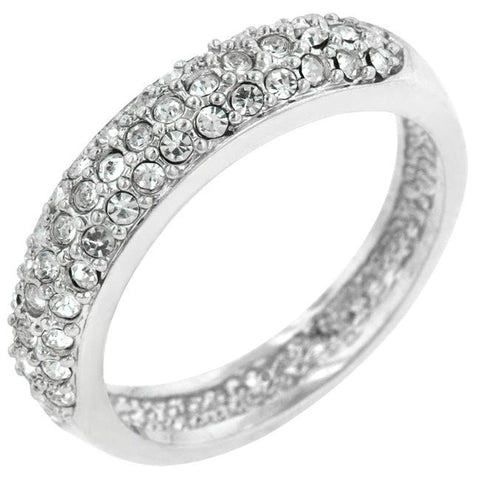 Pave Crystal Silvertone Band
