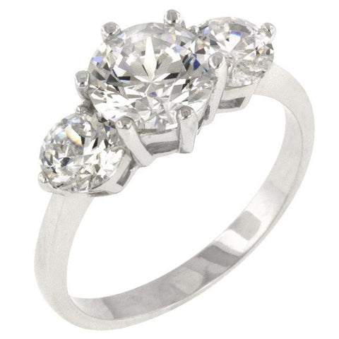 Classic Clear Triplet Engagement Ring