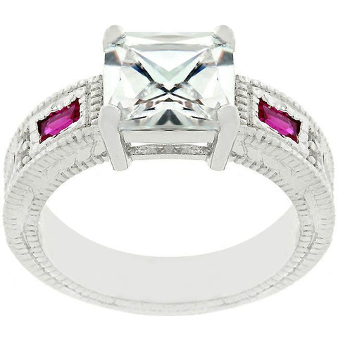 Prima Donna Ruby Red Cubic Zirconia Ring