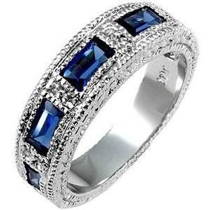 Sapphire Blue Bezel Eternity Band