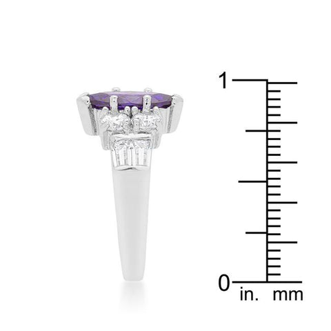 Amethyst Purple Elegant Cocktail Ring