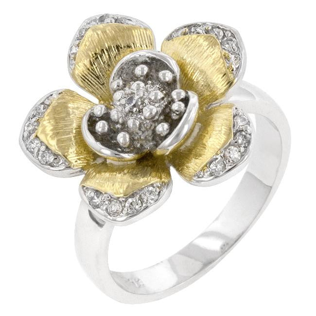 Golden Petals Cocktail Ring