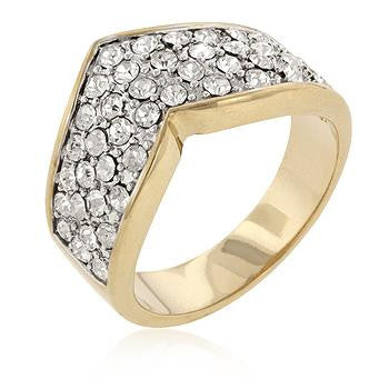 Chevron Pave Crystal Ring