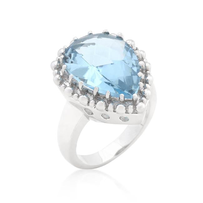 Solitaire Blue Topaz Cocktail Ring
