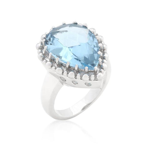 Solitaire Blue Topaz Cocktail Ring