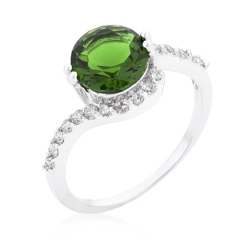 Green Swirling Engagement Ring