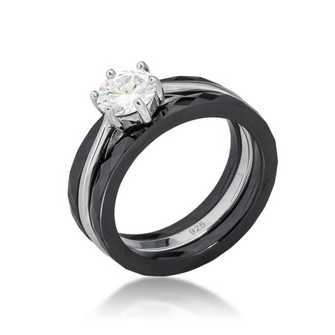 Three Ring Ceramic Set Black
