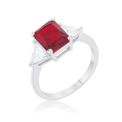 Classic Ruby White Gold Rhodium Engagement Ring