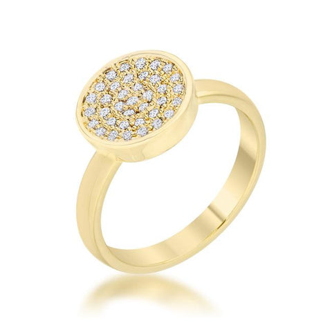 Krystal 0.2ct CZ 14k Gold Pave Circle Ring, <b>Size 5</b>