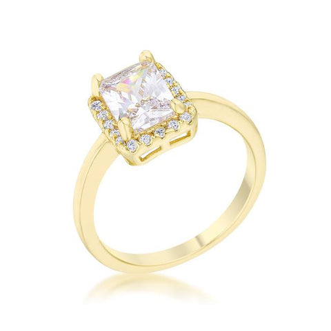 Mariane 2ct CZ 14k Gold Classic Ring, <b>Size 5</b>