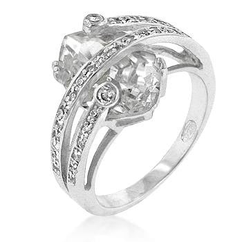 Trapped Cubic Zirconia Cocktail Ring