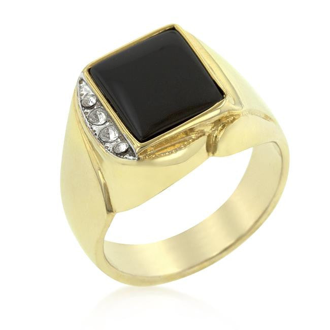 Onyx and Crystal Statement Ring