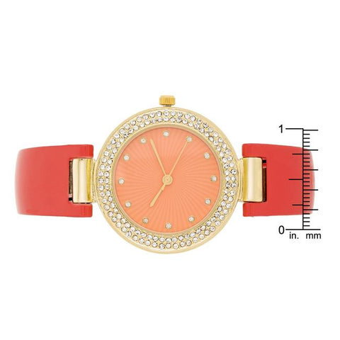 Coral Cuff Crystal Watch