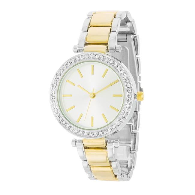 Two Tone Watch With Embezzled Dial