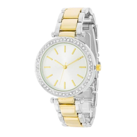 Two Tone Watch With Embezzled Dial