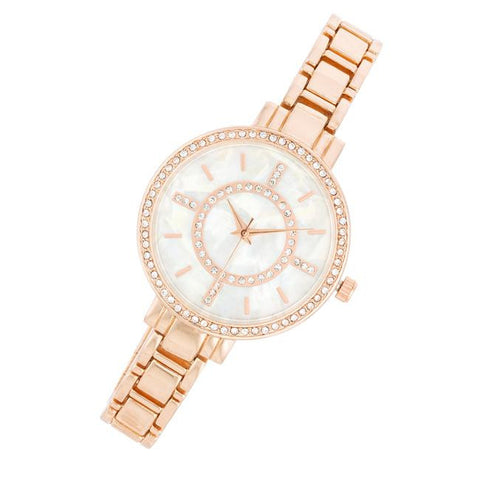Classic Metal Watch With Crystals